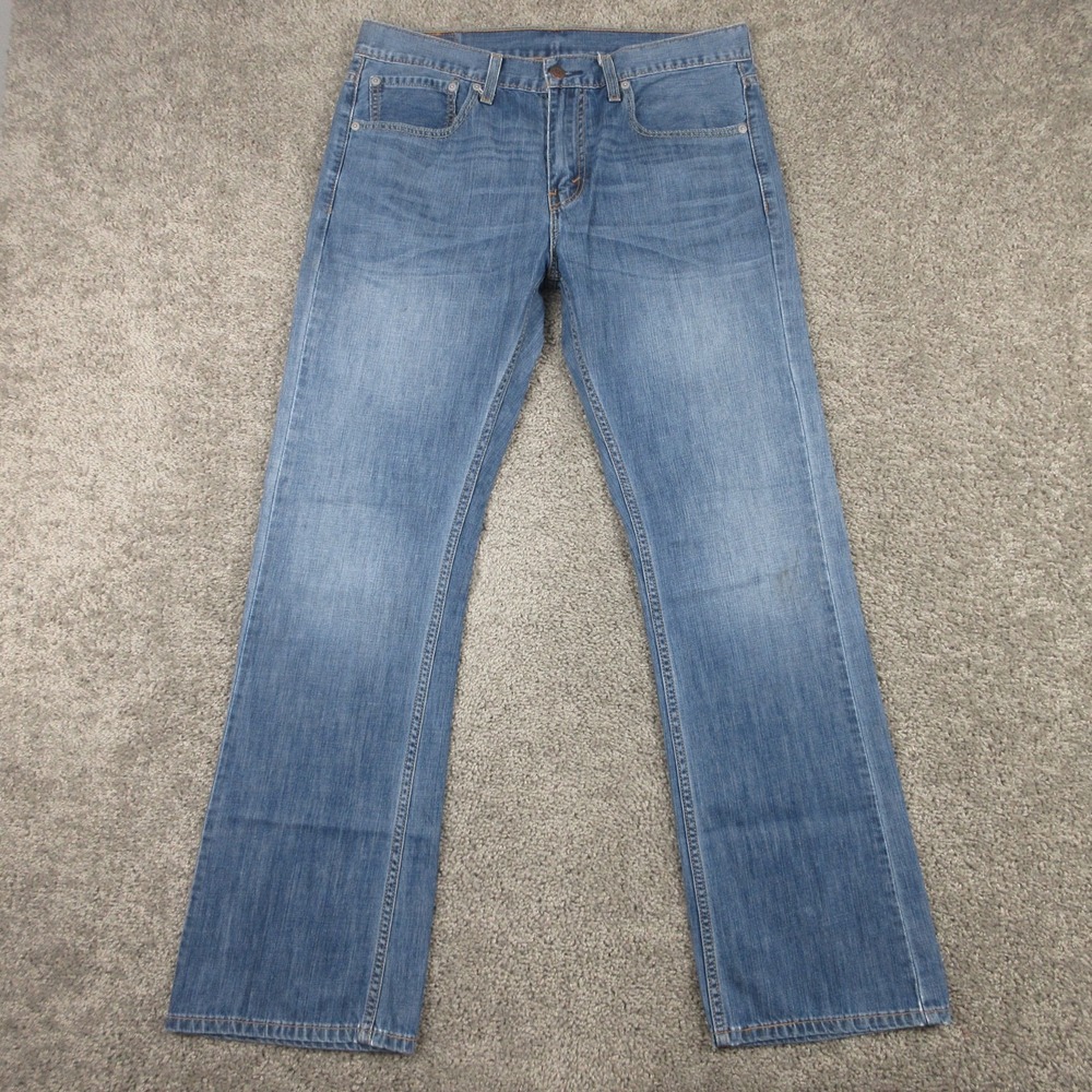 Levis Jeans Mens 34x32 Blue 527 Slim Bootcut Western Cowboy Faded Denim Pants